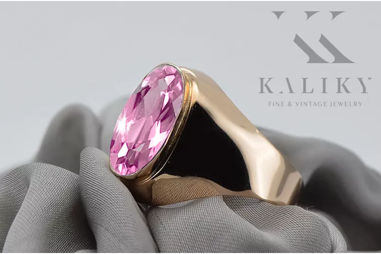 Amethyst originální vinobraní 14k produkt s růžovým zlatým kroužkem vinobraní Vrc077r